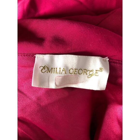 Emilia George Lauren Maternity Dress Off-Shoulder Cocktail Midi Rasberry Pink XS - Picture 8 of 12